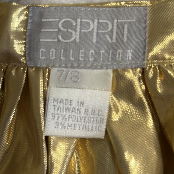 Vintage Esprit gold skirt from 80s, size 7/8 - Picture 3 of 4